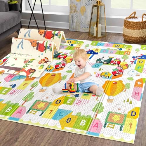 KESI ORNAMENTS Baby Folding Mat,Large Tummy Time Folding Baby Crawling Mat Outdoor Or Indoor Use, Waterproof Portable Double Sides Crawling Mats Cute Cartoon,Non Toxic for Kids Toddler Rug,Multicolor - Image 10 thumbnail
