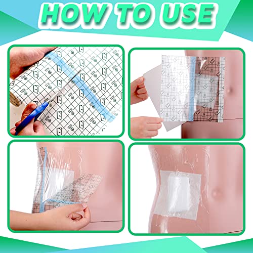 Peritoneal Dialysis Shower Protector Peritoneal Dialysis Belt Waterproof Transparent Dressing Wound Cover Bandage Tape For Swimming Post Surgical Scar Therapy Dressings, 8 X 197 Inches #TOP4