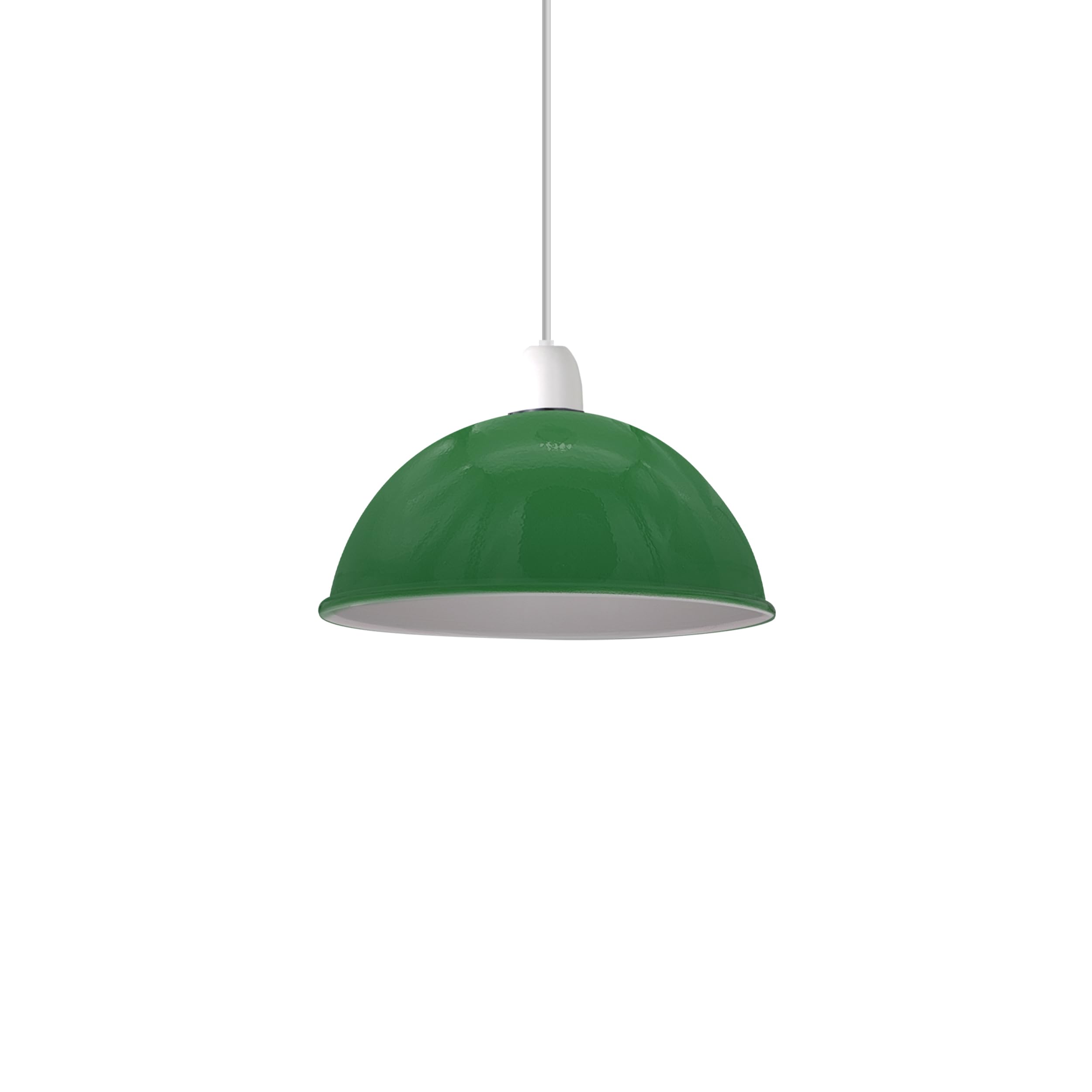 Modern Painted Ceiling Light Shade, Industrial Metal Lamp Shades, Non Electric Bulb Guard Vintage Lampshade for Kitchen, Living Room, Bedroom (Green - 21cm Dome) — image 1
