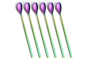 AOOSY Long Handle Spoon, Rainbow Ice Tea Spoon