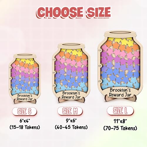 Image of Personalized Magnetic Reward Jar Coloful for Kids Flower Smiley Star Animal Magnetic Token Good Behavior System Jar Custom Name Potty Training Chart Classroom Incentive & Positive Reinforcement Tool