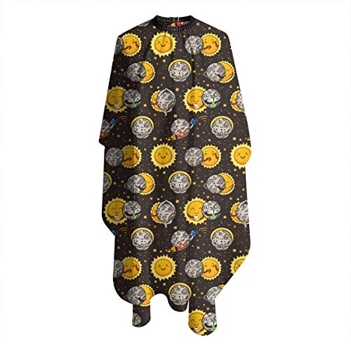 Cute Moon Solar Eclipse Haircut Salon Cape Hair Cutting Shampoo Waterproof Styling Capes