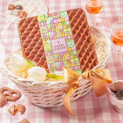 Image of Easter Chocolate Gift Basket, Food Gifts Arrangement Platter, Gourmet Candy Snack Box, Prime Delivery Idea, Him & Her, Men Women Kids Families- Bonnie & Pop