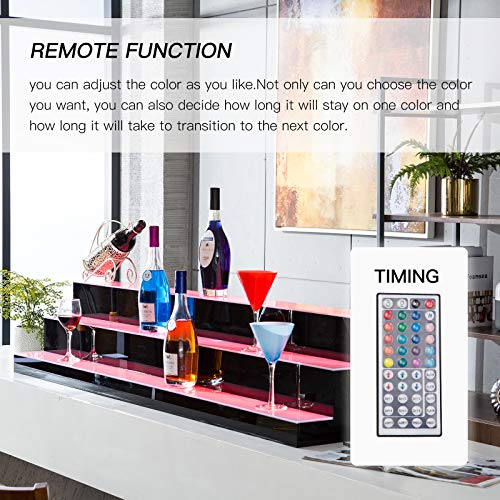 Suncoo 3 Step Led Lighted Liquor Bottle Display Shelf 60 Inch, Home Bar Bottle Shelf, Drinks Lighting Shelves With Remote Control #TOP1