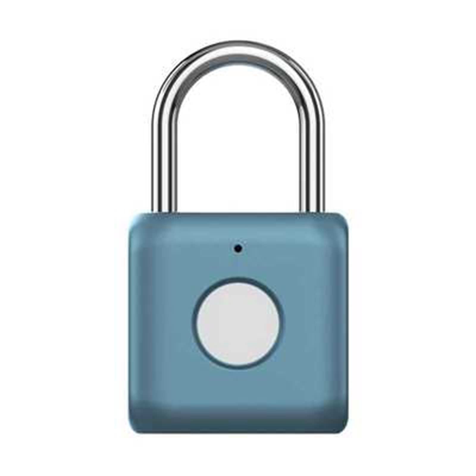 Candado inteligente con huella dactilar, USB, resistente al agua, candado electrónico con huella dactilar, funda de equipaje antirrobo para el hogar, seguridad recargable,Blue
