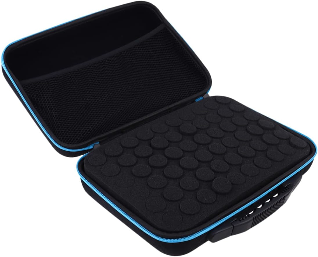 60grid Storage Bag Portable Organizer Zipper Closure for Travel Shockproof and Lining for Bottles and Rollers