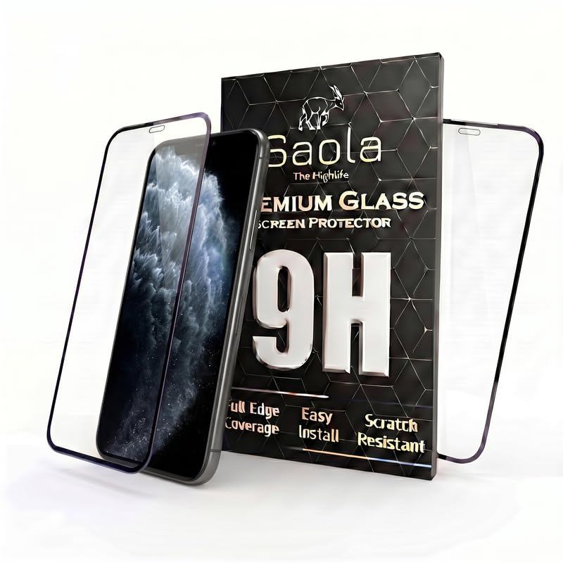 Image of Saola HD+ Oleophobic Tempered Glass For Apple Iphone 11 Pro (Pack Of 2) with Hassle-less Installation Kit. Full screen Coverage. 5.8 inch