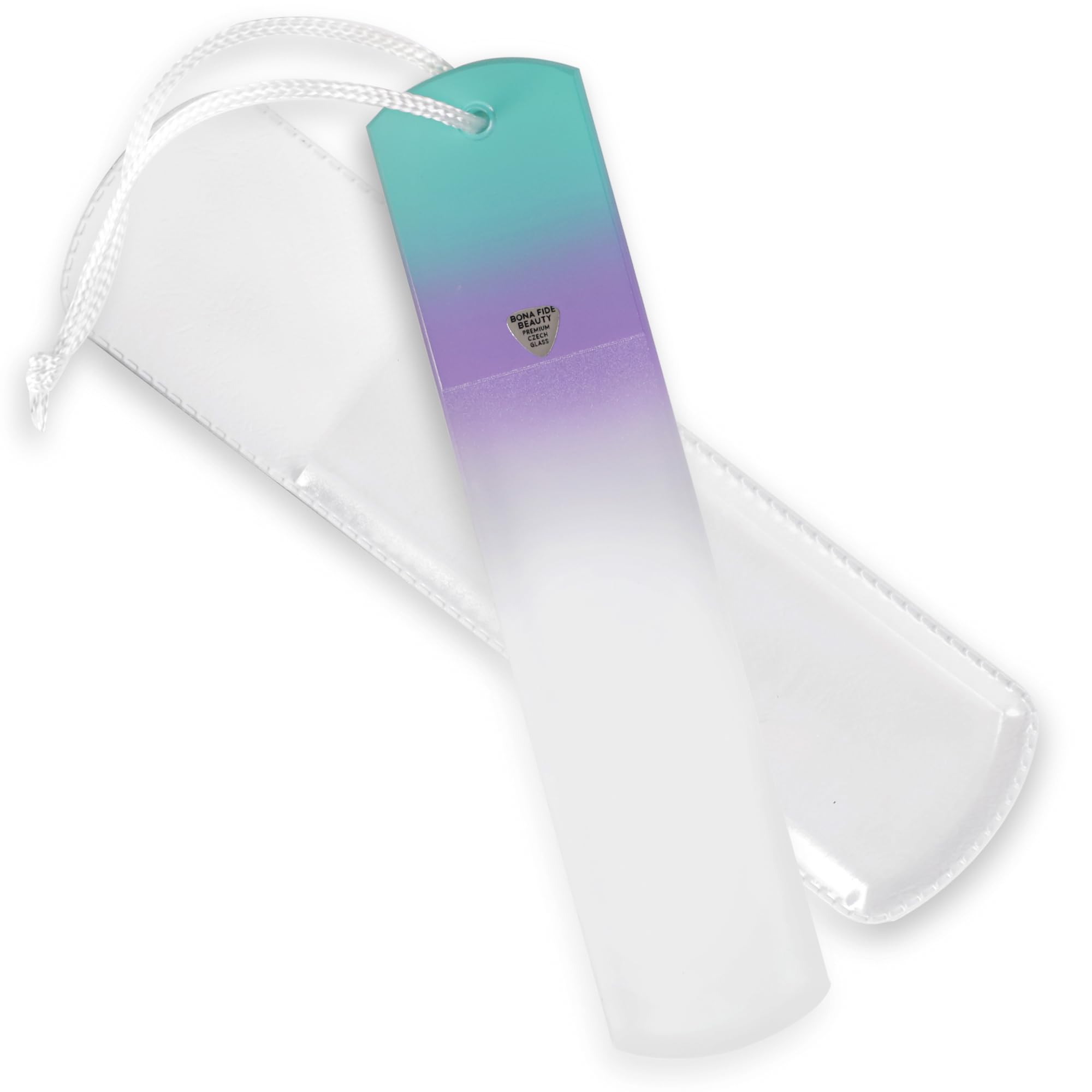 BONA FIDE BEAUTY Czech Glass Dual-Sided Glass Foot File, Scraper, and Rasp. Luxurious Self-Care Gift for Women