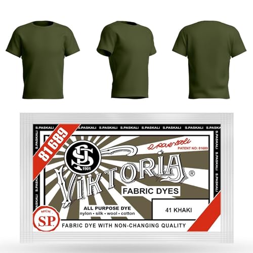 HOPS Viktoria Textile Paint (59 Colors, Khaki), Machine Washable Dye - Cotton, Linen, Silk, Wool, Viscose, Nylon, Satin, Wood, Plastic Compatible