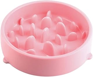 Ciotole per Cani Gatto Ciotola ad Alimentazione Lenta Ciotola Antiscivolo Interattiva per Cane Animali, Promuove Un'alimentazione Sana e Lenta (Rosa)