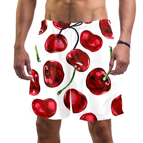 Maillots de bain pour hommes HadHfun à motif cerise rouge