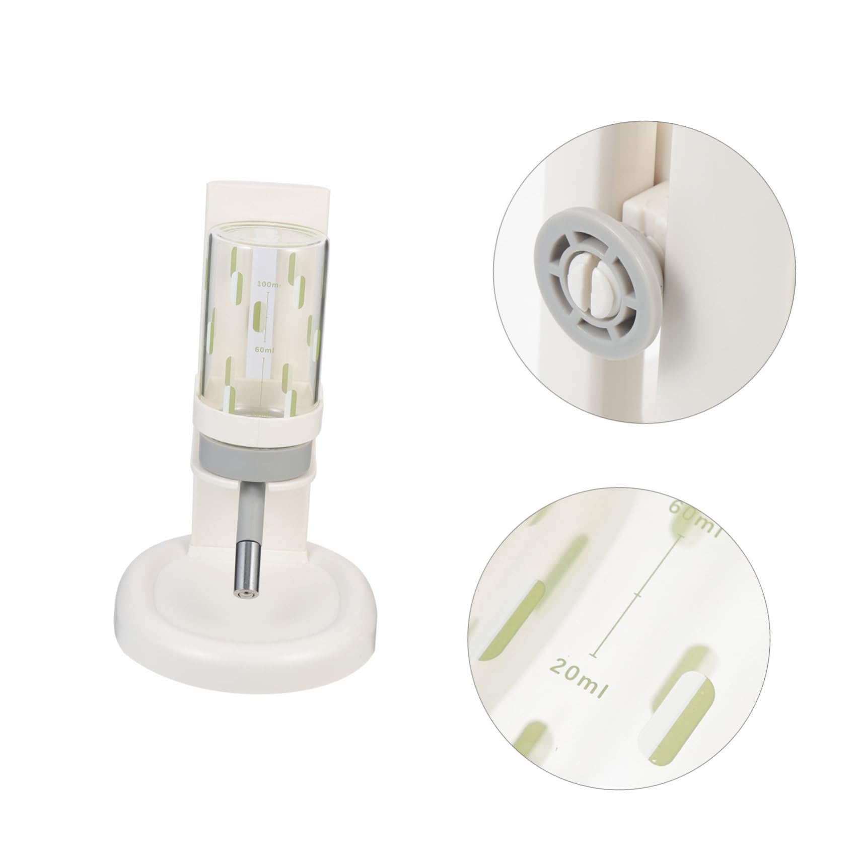 Wasserflasche mit leicht ablesbarem Wasserstand aus ABS und Glas Auslaufsichere Hamster für Kleintiere im Haushalt und Haustierkäfig