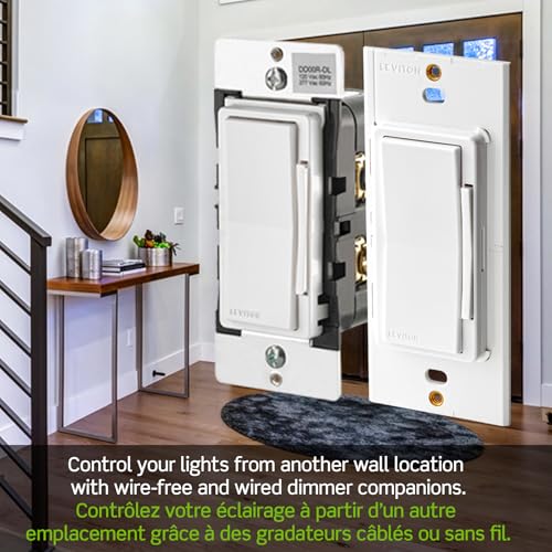 Image of Leviton Decora Smart Dimmer Switch, Wi-Fi, Works with Matter, My Leviton, Alexa, Google Assistant, Apple Home /Siri & Wired or Wire-Free 3-Way, Neutral Wire Required, D36HD-1RW, White