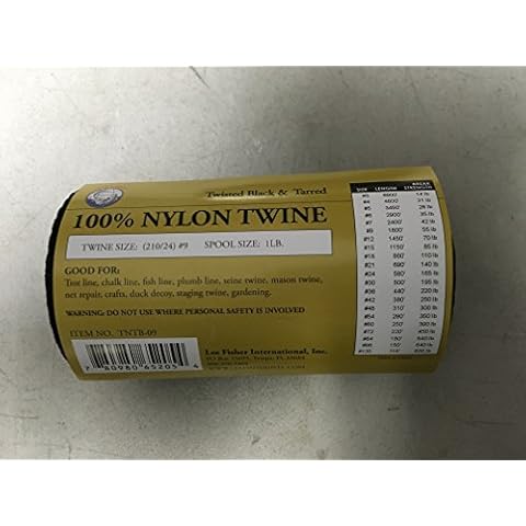 Joy Fish Commercial Grade Twisted Black & Treated Twine 1 Lb Spool in Sizes 6,7,9,12,15,18,21,24,30,36,42,48,60,72,84,96,120, 1 lb, Black (#24) Cover