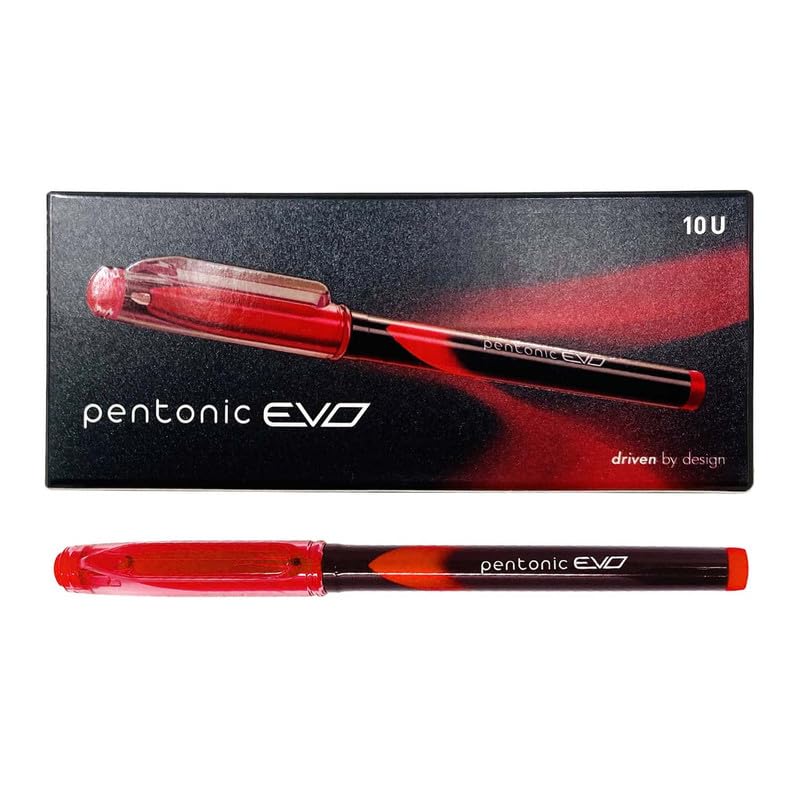Image of Pentonic EVO 0.7 mm Gel Pen | Red Ink,Pack of 5