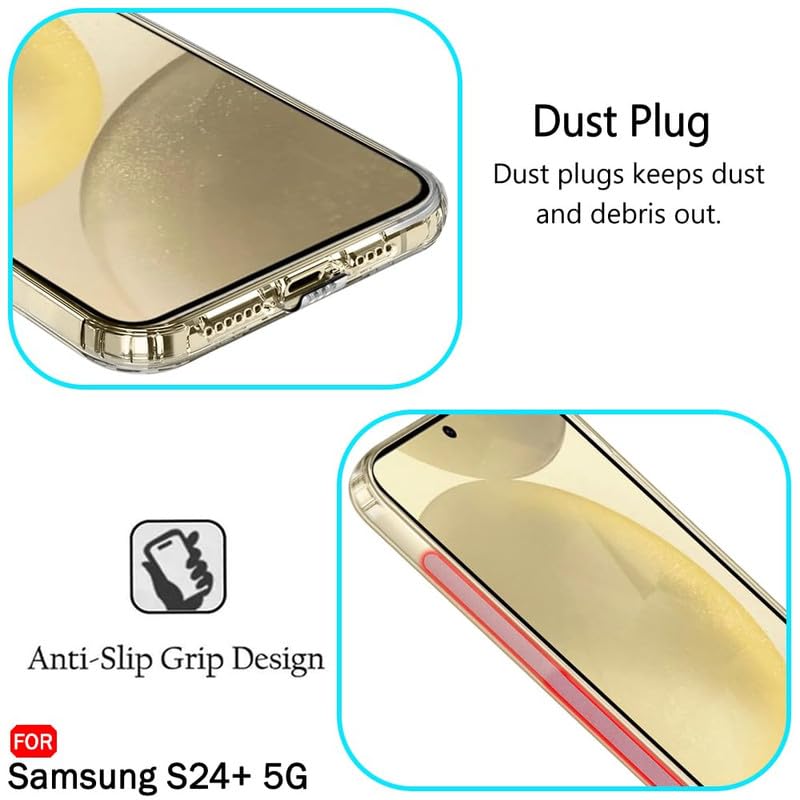 Image of Case Creation New Samsung S24 Plus Premium Imported 0.3mm Crystal Clear Totu Silicone Transparent Flexible Soft Corner Protection with TPU Slim Back Case Color Cover for S24 Plus