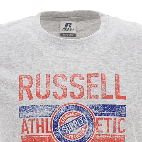 Russell Athletic SS Crewneck tee Shirt Camiseta, New Grey Marl, 176 Unisex niños