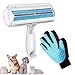 VIMOV Togli Peli Animali Domestici, Guanto per Gatti Cani + Spazzola per Peli Animali Autopulente Silicone Rimozione Peli di Animali dai Vestiti Tessuti Divano