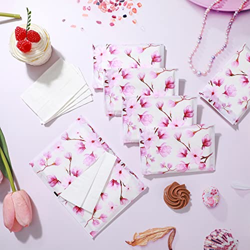 Image of Geyee 50 Pack Travel Tissue Packets Facial Paper Napkins, Pink Magnolia