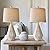 PoKat 20.25" Rustic Table Lamp Set of 2 for Bedroom Living Room Vintage Retro Traditional Nightstand Bedside Lamps Kids Room Study Room Office with Linen Shade, Suitable for Small Place