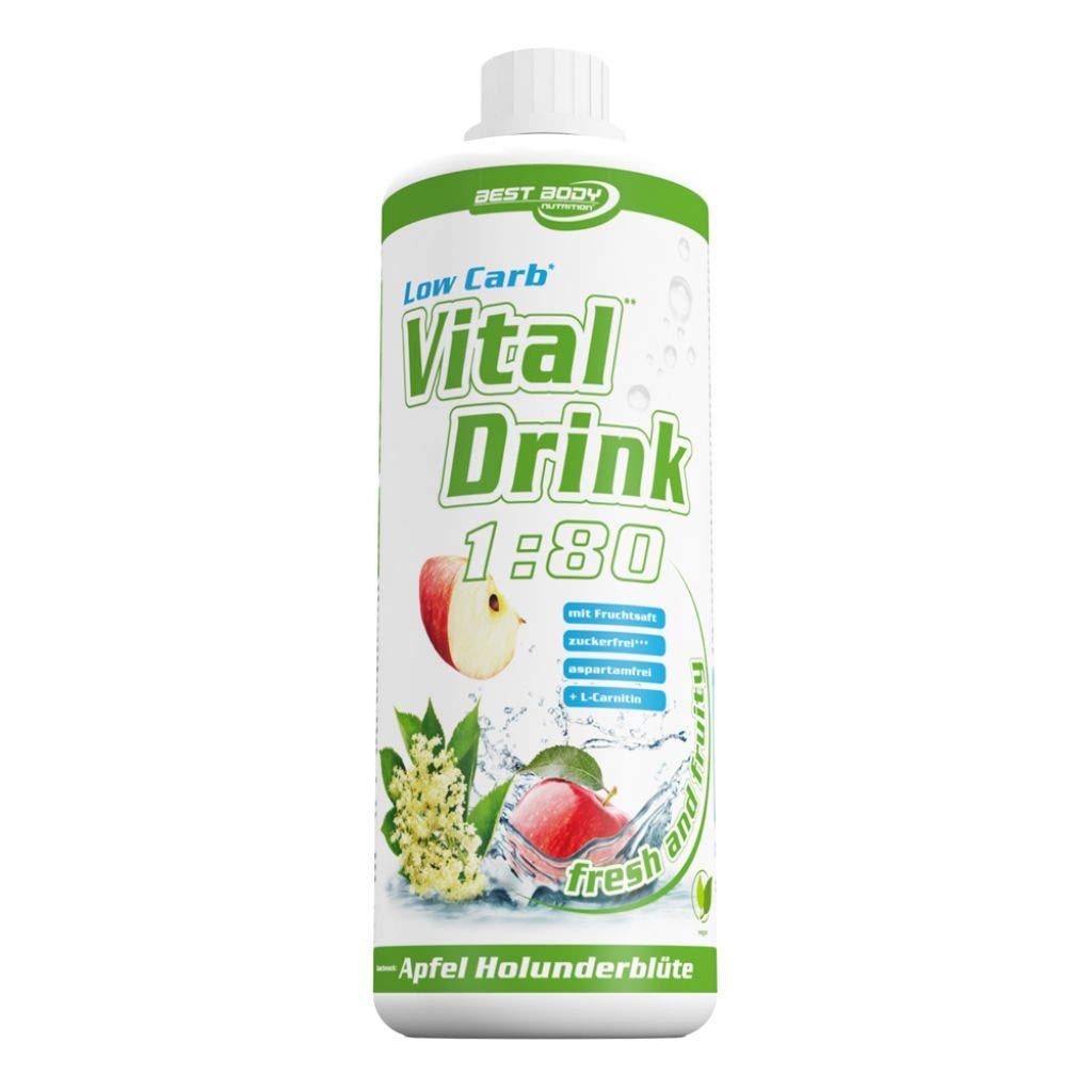 2 x Best Body Nutrition Vital Drink ZEROP, 1L Flasche , Brombeere (2er Pack)