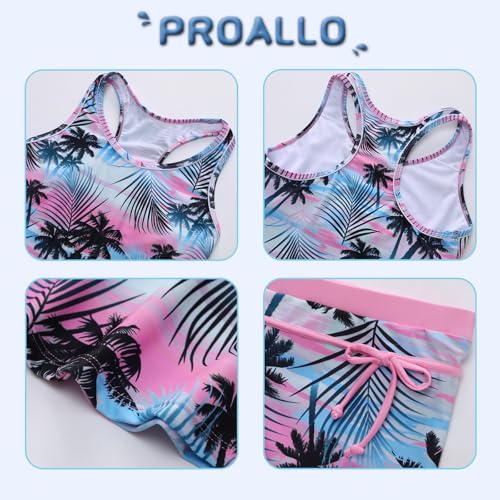 Image of Little Girls' Summer Swimwear Two Piece Boyshort Tankini Kids Swimsuit