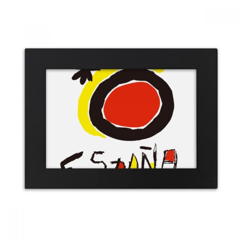 Cadre photo noir 5X7 pouces avec peinture d'art soleil espagnol