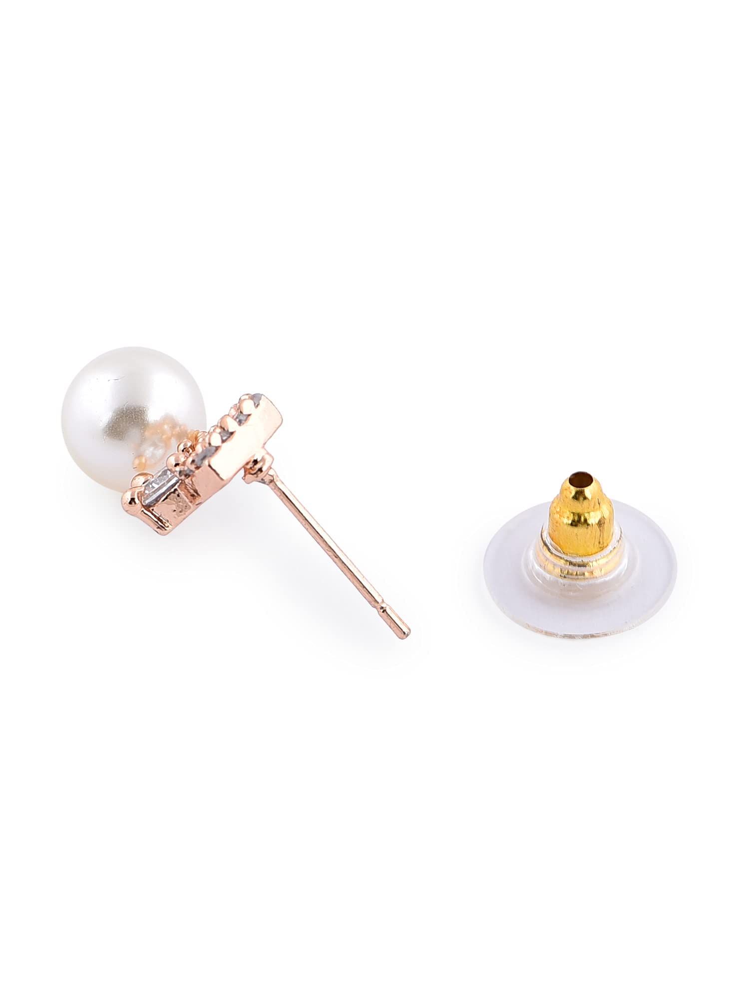 Cubic Zirconia Brass Stud Earring Women-ZPFK10392
