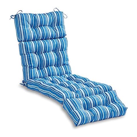 South Pine Porch Outdoor 72x22-inch Chaise Lounge Chair Cushion, 1 Count (Pack of 1), Sapphire Stripe Cover