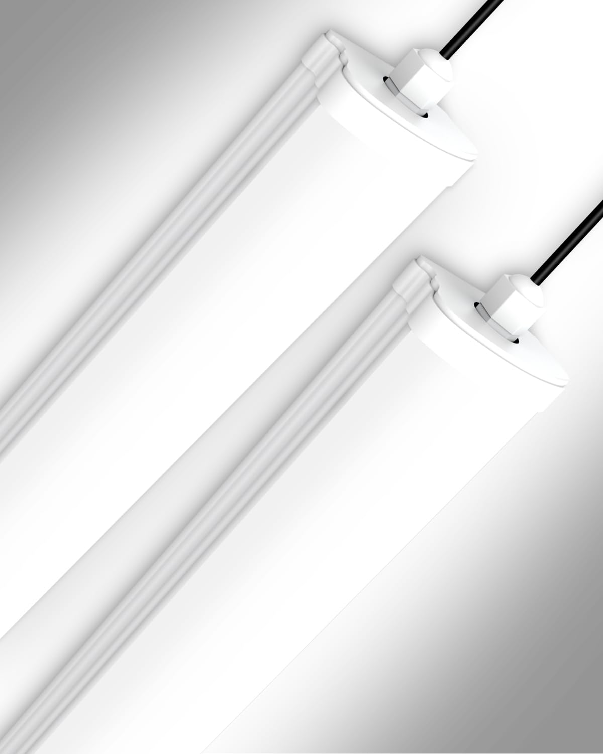 Sararoom 2Pack 4FT 40W LED Batten Light IP65 Waterproof Tube Lihgt 4000LM 6500K Cool White Ceiling Surface Mounted Light for Bathroom Kitchen Workshops Basement Warehouse Garage — image 1