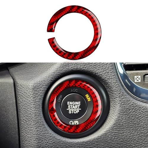 Image of Car Engine Start Stop Cover Decals for 2014-2020 Dodge Durango Accessories Carbon Fiber Interior Stickers