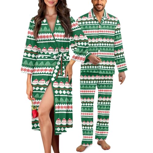 Couples Pjs Matching Sets Pajamas Matching Sets Women Nightgown and Long Sleeve Sleepwear