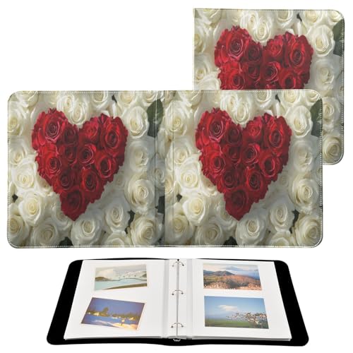 Álbum de Fotos Autoadhesivo DIY Scrapbook Album Forma de Corazón de San Valentín Rosas Encuadernador de 3 Anillos Libro de Fotos de 40 Páginas 8x10 para Memorias miniatura 2