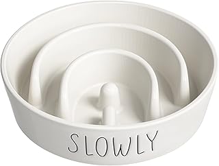 Dog Slow Feeder Bowl Ceramic, Puzzle Maze Food Bowl for Small Medium Large Breed, Puppy for Fast Eater to Slow Down Eating