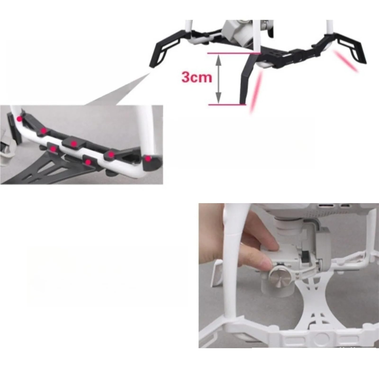 Compatible con el kit de patas de aterrizaje de drones DJI