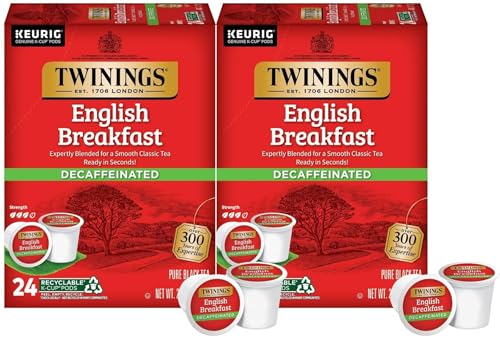 Twinings Decaf English Breakfast Tea K-Cup for Keurig, 24 Count (Pack of 4)