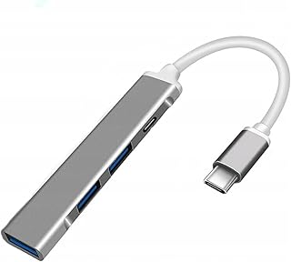 موزع مجول نوع سي إلى 4 منافذ USB 3.0 من كيندكس- لون فضي، موديل KX 3127