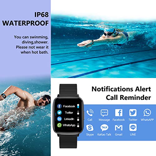 Mgaolo Fitness Tracker Smart Watch with Blood Pressure Heart Rate Sleep Monitor for Men and Women,Touch Screen Sport Modes Waterproof Activity Tracker with Pedometer for Fitbit Android and iPhone Blue