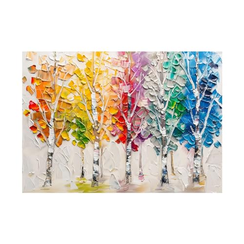 Peinture d’arbre abstraite WODJEM, impression sur toile minimaliste sans cadre 80x120cm.