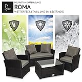 SVITA Roma Gartenmöbel Set Poly-Rattan Möbel Outdoor Lounge Garnitur - 4