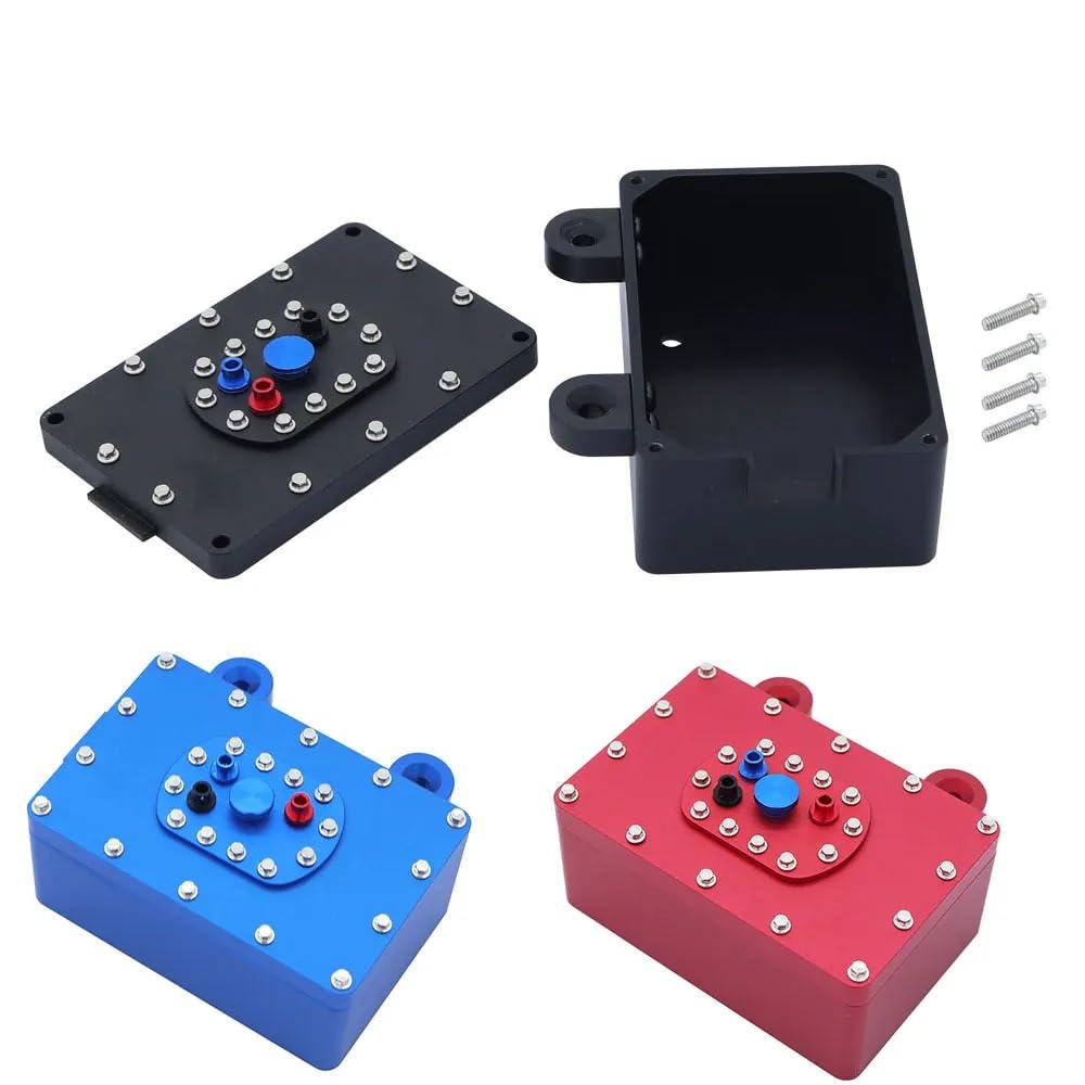 RC Accesorios Caja receptora de Radio de Aluminio de 60 x 40 x 26 mm for Coche RC Crawler Capra SCX10 Pro RR10 SCX6 TRX4 TF2 D90 CC01 (actualización)(Rood)