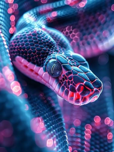 数字油絵キット 蛇 数字で塗り絵 動物 完全手書き 絵画 Paint by Numbers DIY 塗り絵 大人用 初心者向け 子供の 手塗り ペイントバイナンバー アクリル レトロ クリエイティブアート ハンドメイドクラフト 玄関リビングと寝室の飾りに最