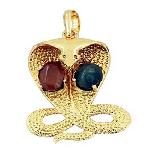 Garnet & Cats Eye Gemstone Pendant For Rahu-Ketu & Kaalsarp Dosh Nivaran (1 Pc)-image-12
