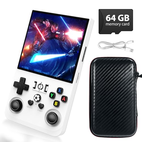 Image of R36MAX Retro Gaming Console, 4.0 Inch Handheld Game Console with 64GB Classic Video Games Inchluded,Support 30+ Simulators-Ivory White