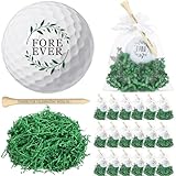 Realspring 24 Sets Wedding Gifts For Guests Wedding Golf Balls And Thank You Tees Carrying Mesh Bag For Guest Wedding Party Bridal Shower Party Gift Bachelor Party Decorations