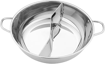 Housoutil Stainless Steel Mandarin Duck Pot Stainless Steel Saucepan Stainless Steel Stock Pot Stainless Steel Cooking Utensils Double-flavor Shabu Shabu Pot Chinese Hot Pot Sauce Pot Food