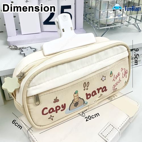 Image of FunBlast Pencil Pouch for Girls - Capybara Pouch for Girl, Multipurpose Zipper Pouch, Aesthetic Pouch for Girl, Kawaii Pencil Case, Cute Pouches for Girls, Return Gift for Kids (Multicolor)