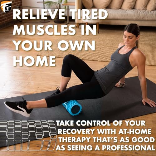 Image of FirstFit Foam Roller for Deep Tissue Muscle Massage Exercise Fitness and Pain Relief Equipment-Sky Blue
