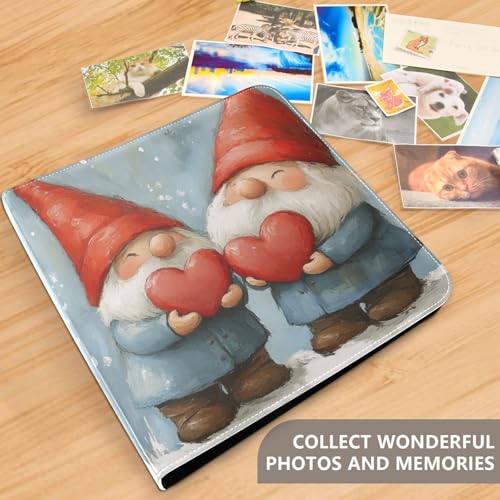 Álbum de Fotos Autoadhesivo DIY Scrapbook Álbum Valentine Gnomos Corazones 3 Anillos Binder Libro de Fotos 40 Páginas 8x10 para Recuerdos miniatura 5