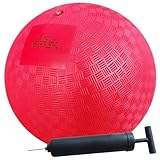 AppleRound 8.5 Inch Playground Ball with Air Pump, Pack of 1 Ball with 1 Pump, Official Size for Dodge Ball, Handball, Camps and Schools (Red)
